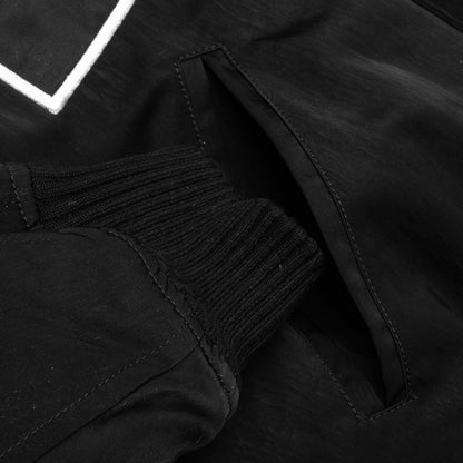 Nylon Logo Varsity Jacket - Black