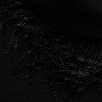 Oversized Feathered Hoodie - Black
