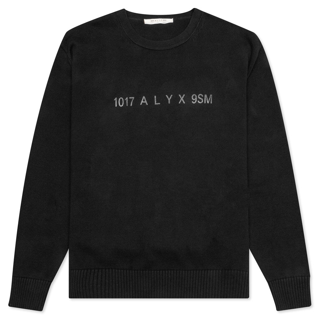 Treated Logo Crewneck Sweater - Black