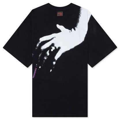 Oversized T-Shirt with Nails Print - Black