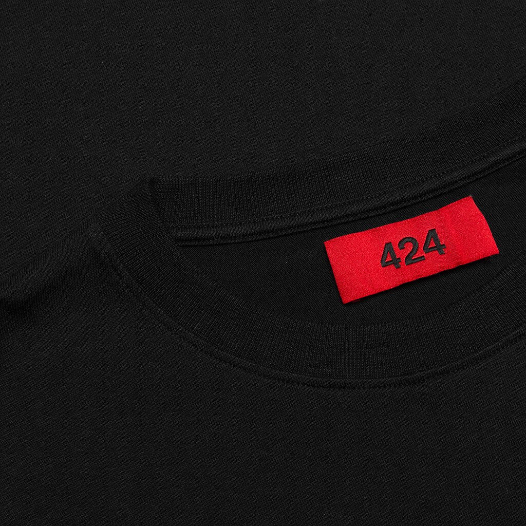 Embroidered Stars S/S T-Shirt - Black