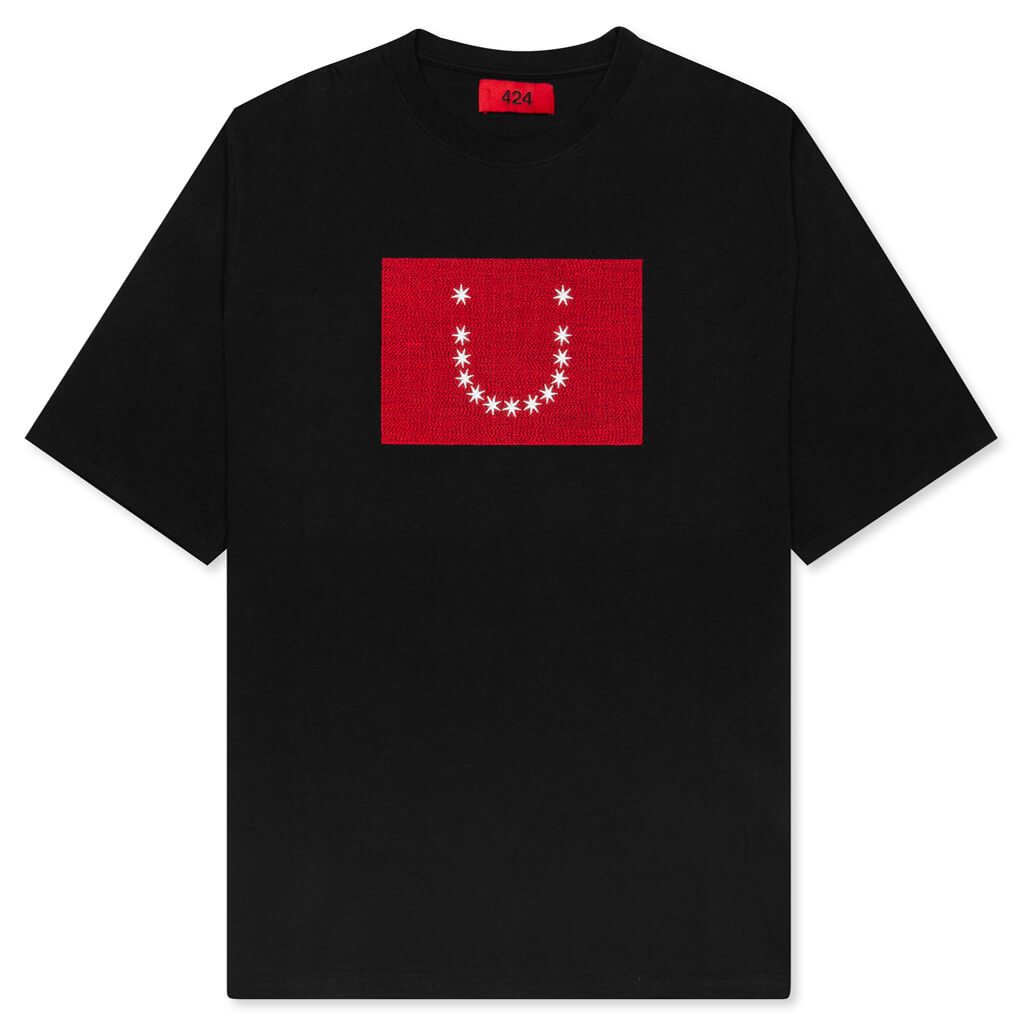 Embroidered Stars S/S T-Shirt - Black