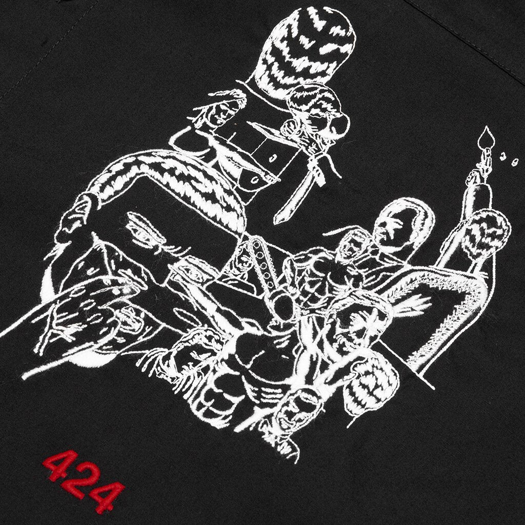 L/S Psycho Embroidery Shirt - Black