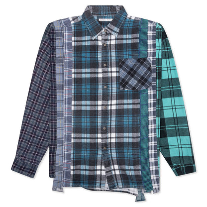 7 Cuts Wide Flannel Shirt - Assorted