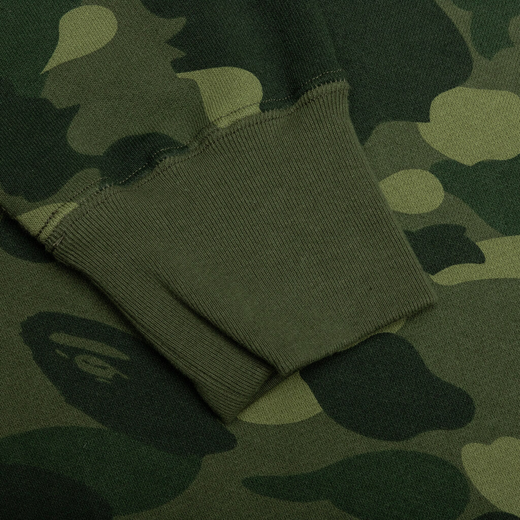 Color Camo Crystal Stone Relaxed Fit Crewneck - Green