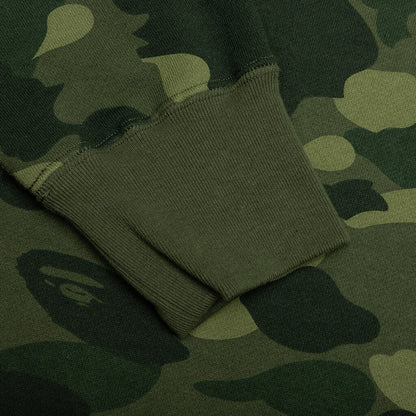 Color Camo Crystal Stone Relaxed Fit Crewneck - Green