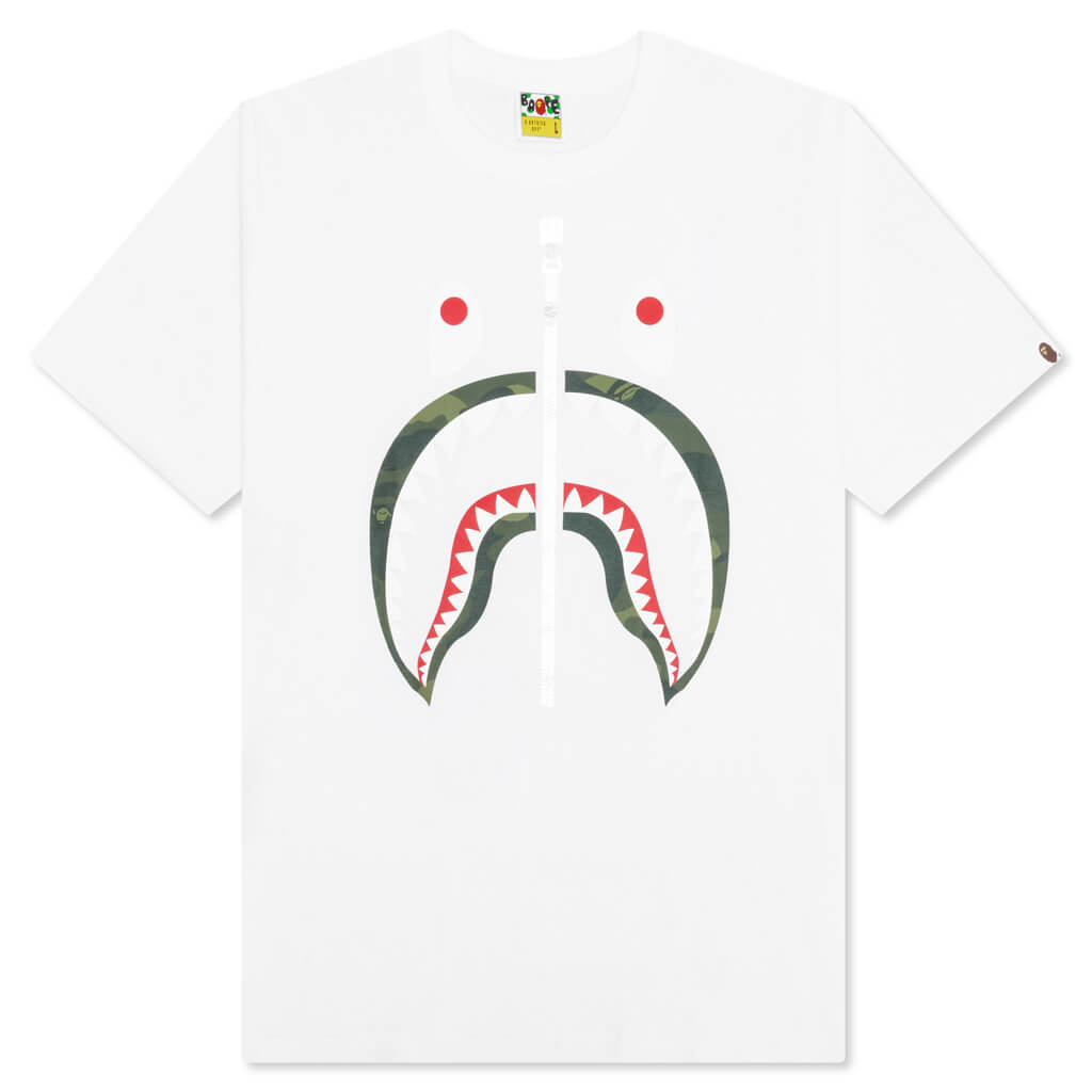Color Camo Shark Tee - White/Green