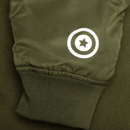 Military Shark Relaxed Fit Full Zip Hoodie - Olive Drab