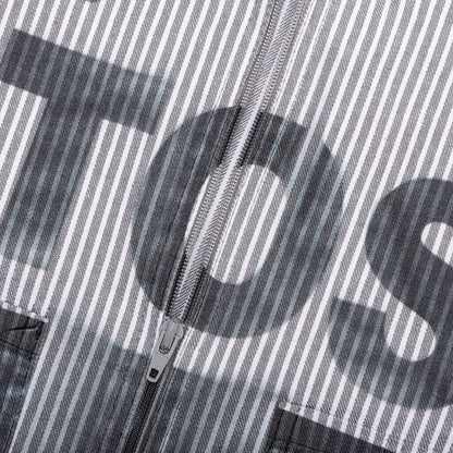 A Lot on My Mind Oversized Workshirt - Grey Stripes