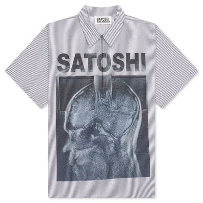 A Lot on My Mind Oversized Workshirt - Grey Stripes