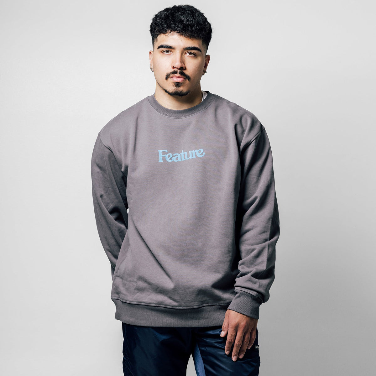 Academy Crewneck - Agate Grey/Bosphorus