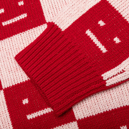 Crew Neck Wool Sweater - Deep Red/Faded