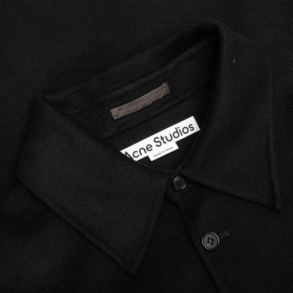 Double Face Shirt Jacket - Black