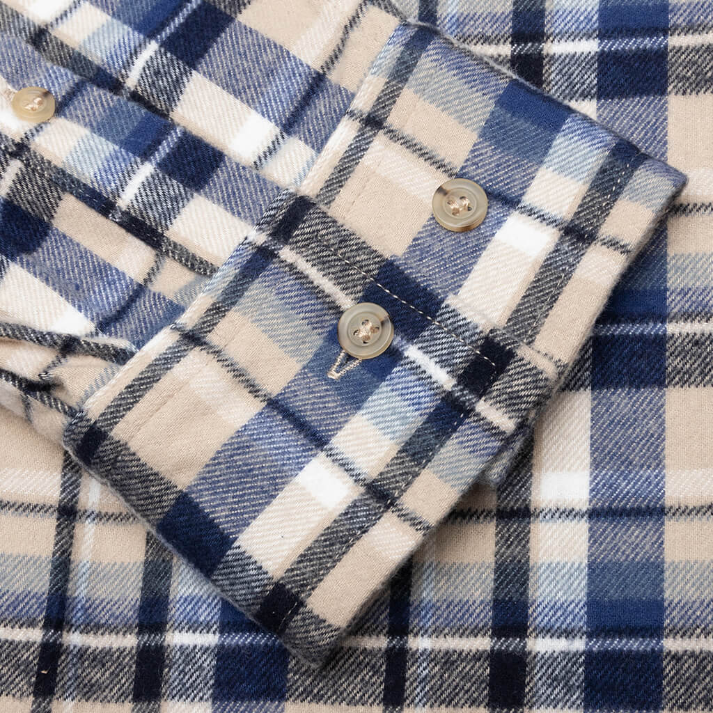 Flannel Shirt - Oat Beige/Blue
