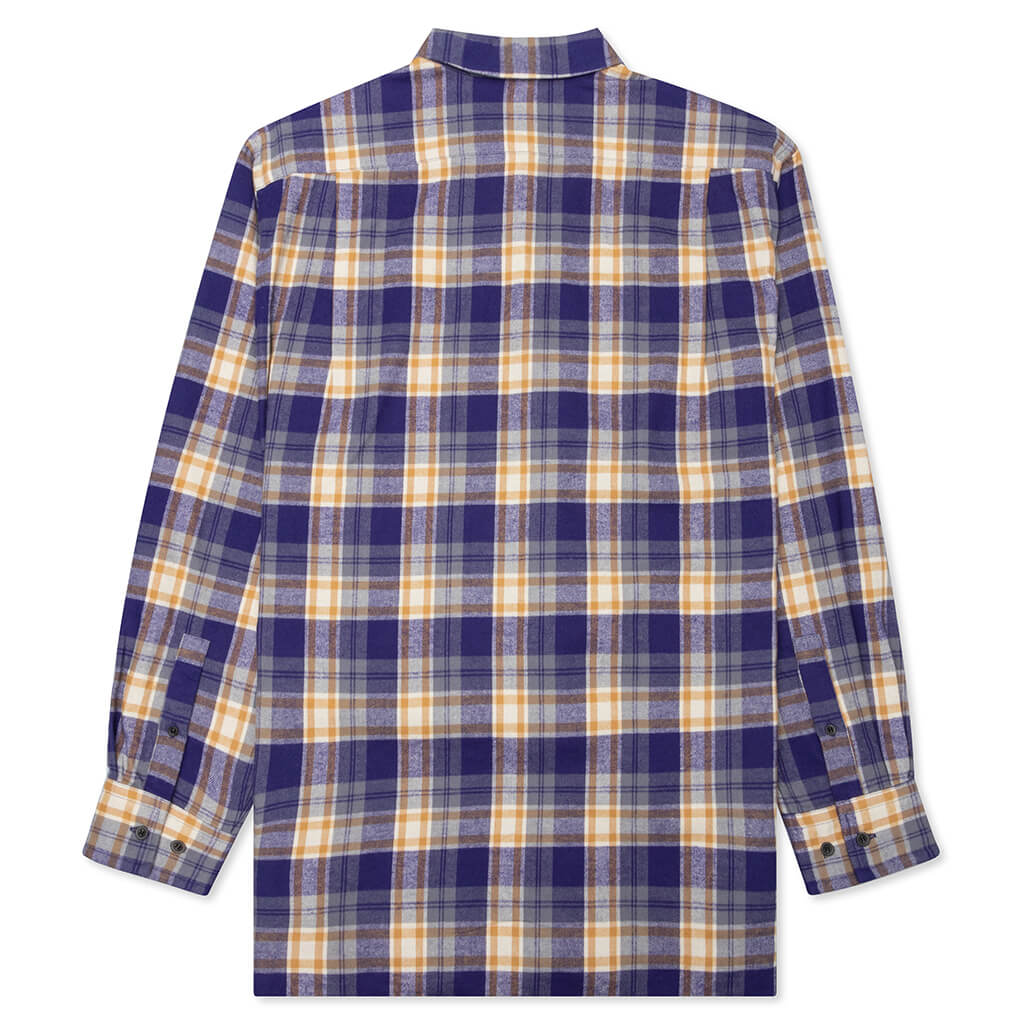 Flannel Shirt - Purple/Mustard Yellow