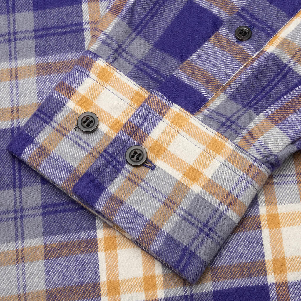Flannel Shirt - Purple/Mustard Yellow