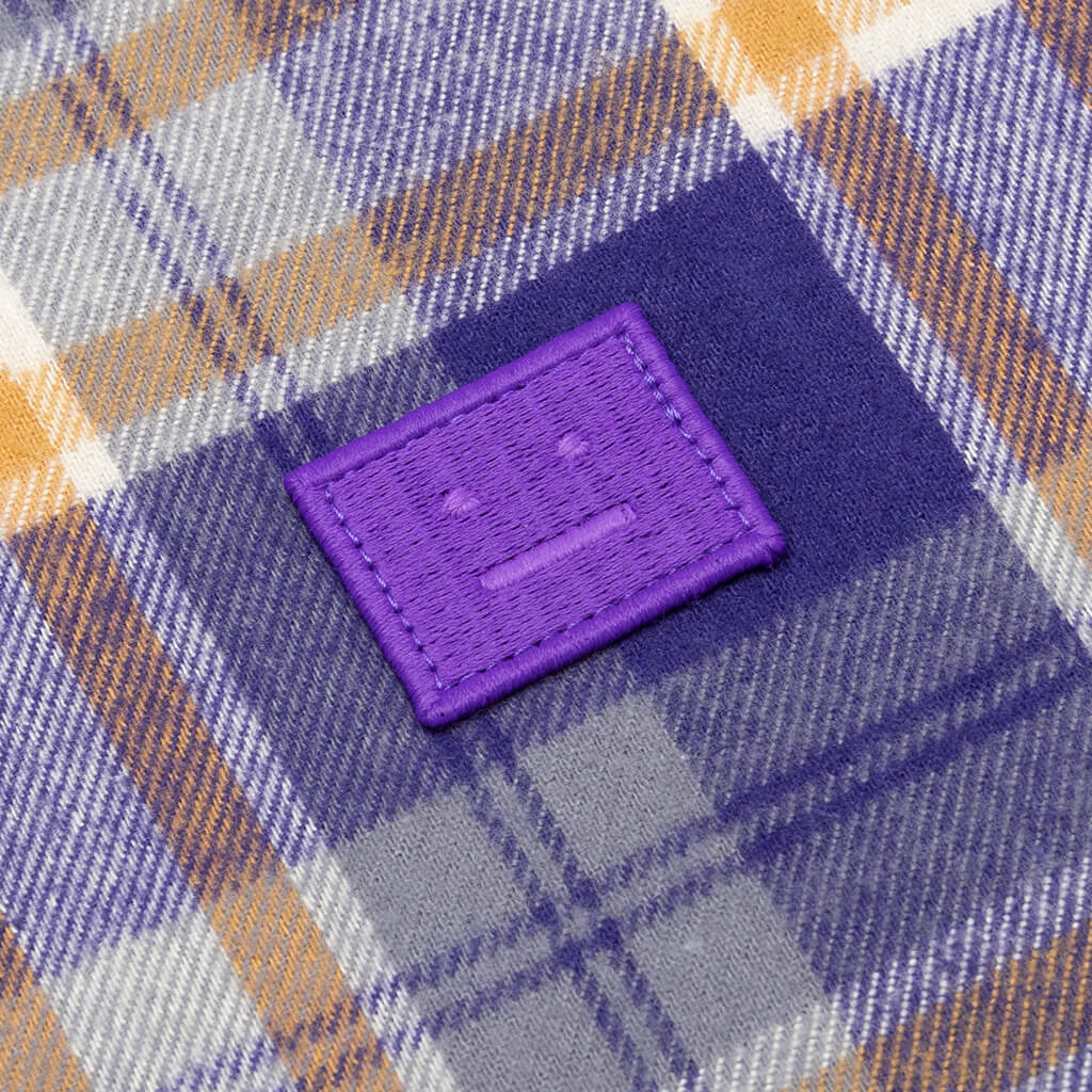 Flannel Shirt - Purple/Mustard Yellow