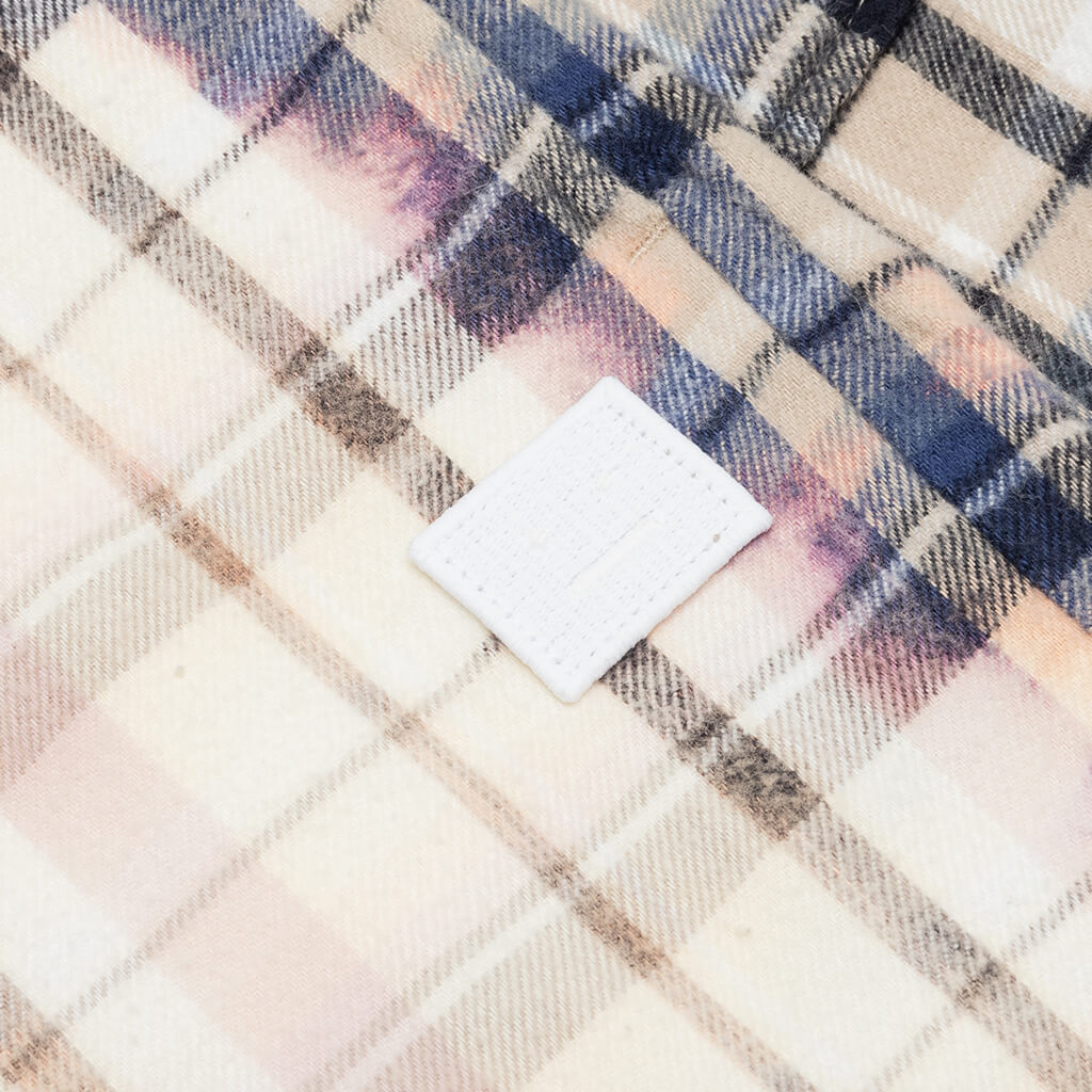 Flannel Short - Oat Beige/Blue