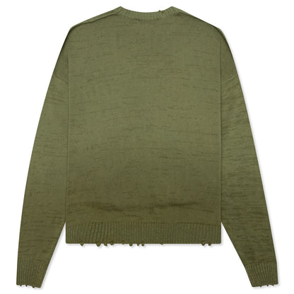 Knitted Sweater - Olive Green