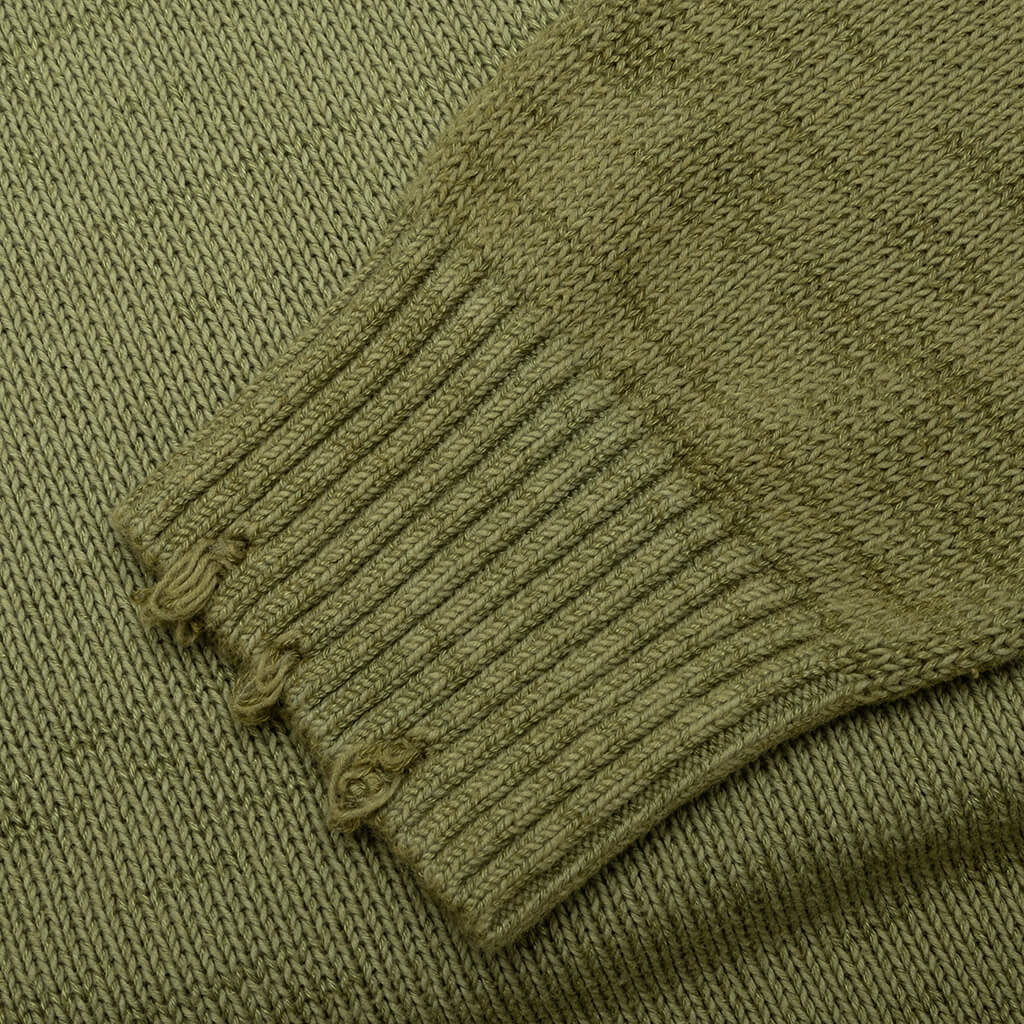 Knitted Sweater - Olive Green