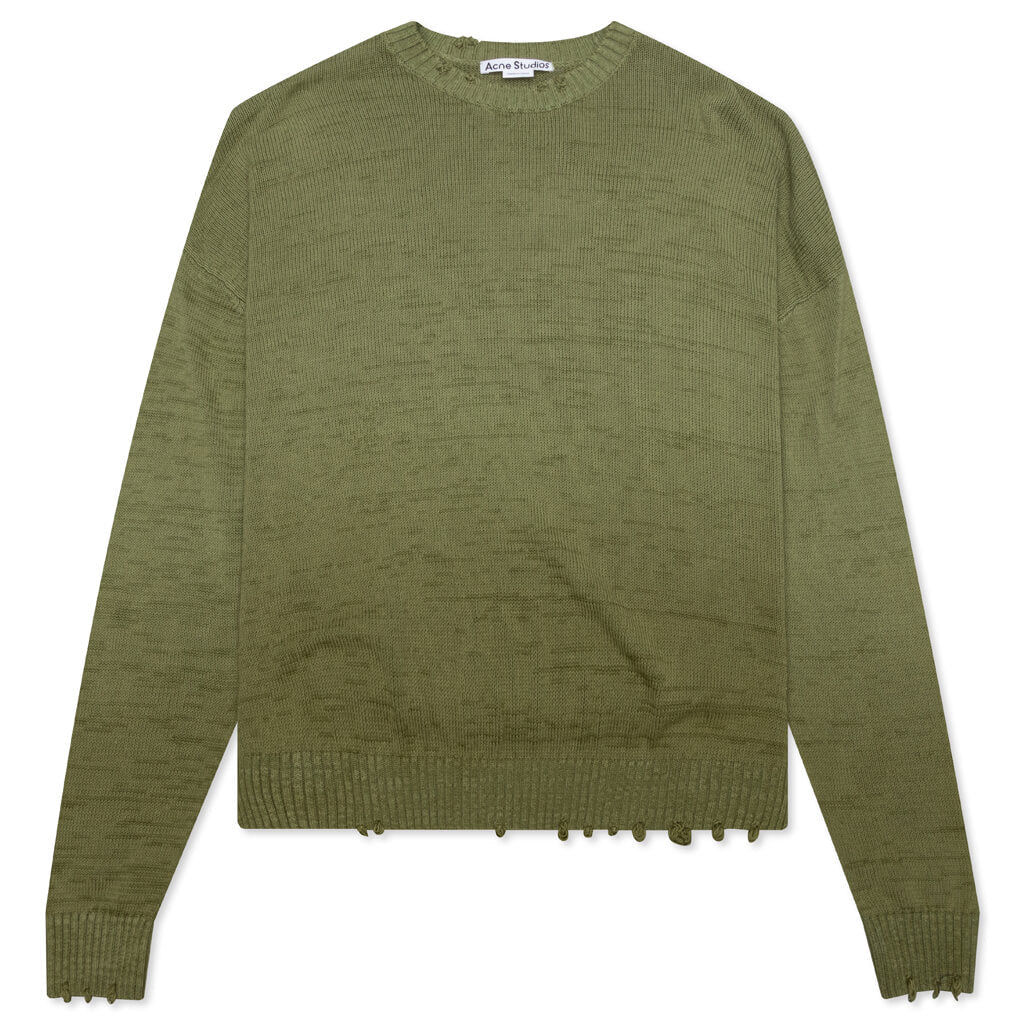Knitted Sweater - Olive Green