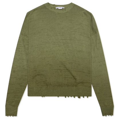 Knitted Sweater - Olive Green