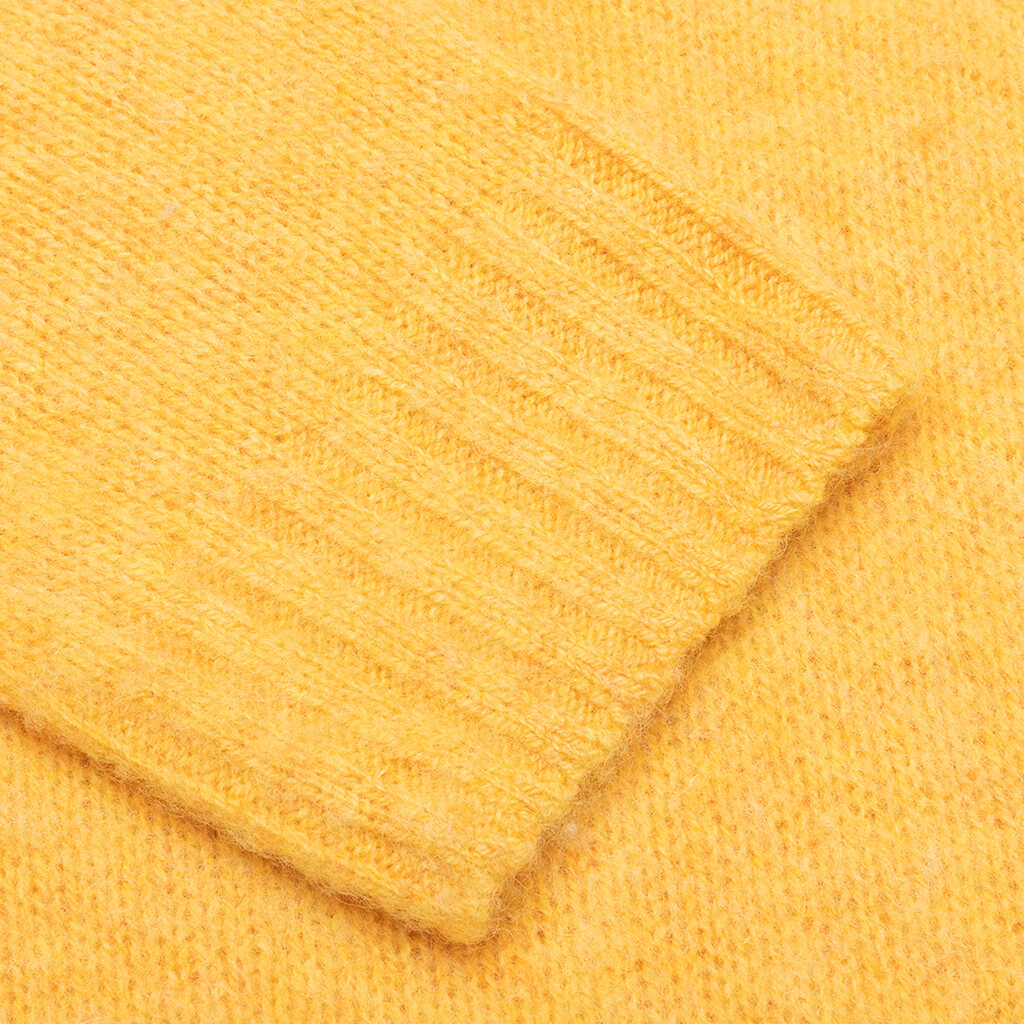 Crew Neck Knitted Sweater - Yellow