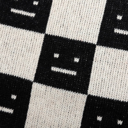 Kids Wool Crewneck Sweater - Black/Oatmeal Beige