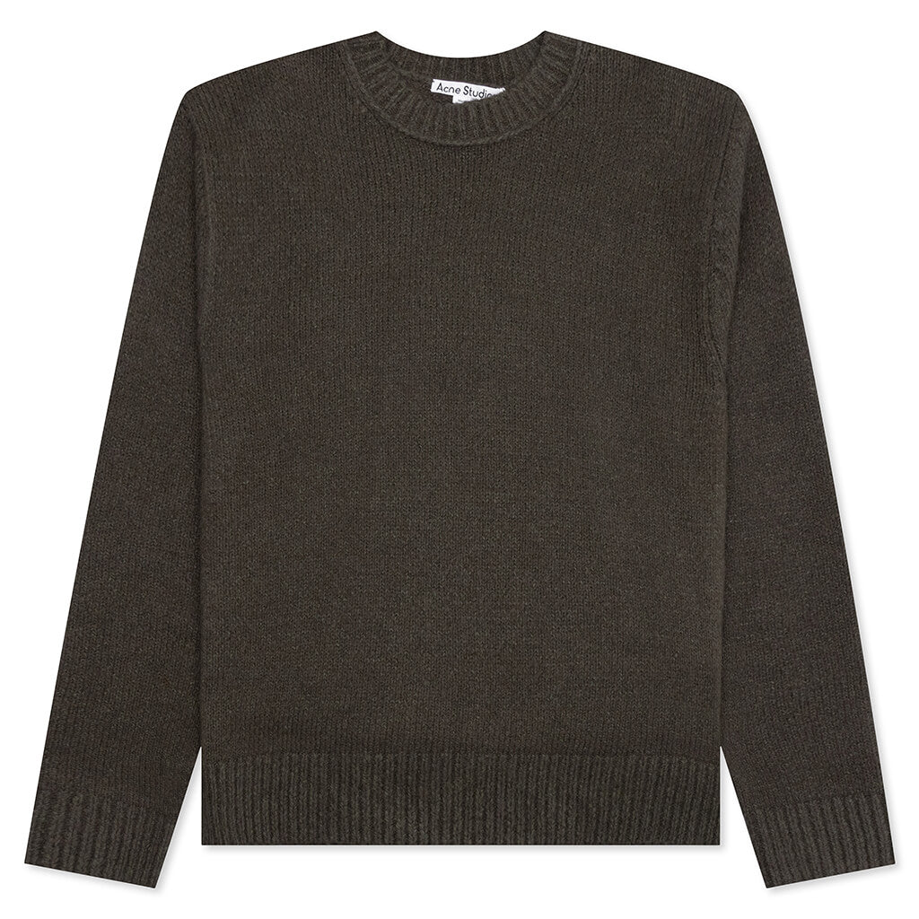 Wool Blend Crewneck Jumper - Forest Green