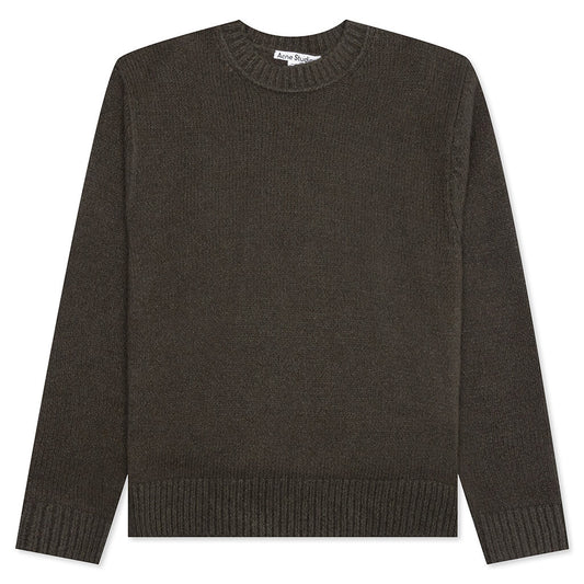 Wool Blend Crewneck Jumper - Forest Green
