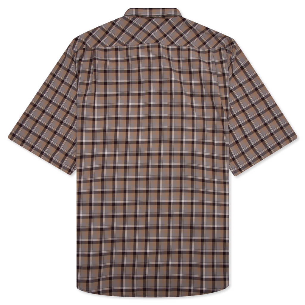 Oversized Shirt - Brown/Grey