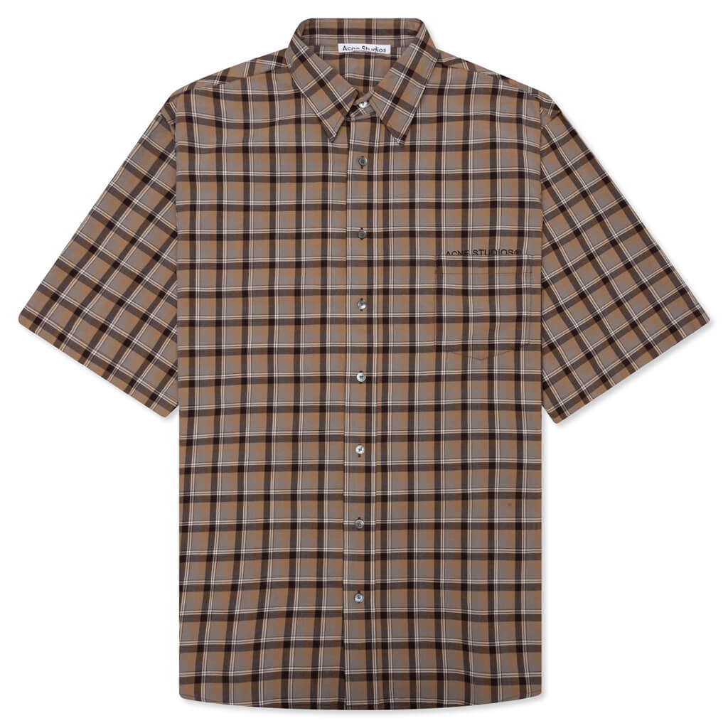 Oversized Shirt - Brown/Grey