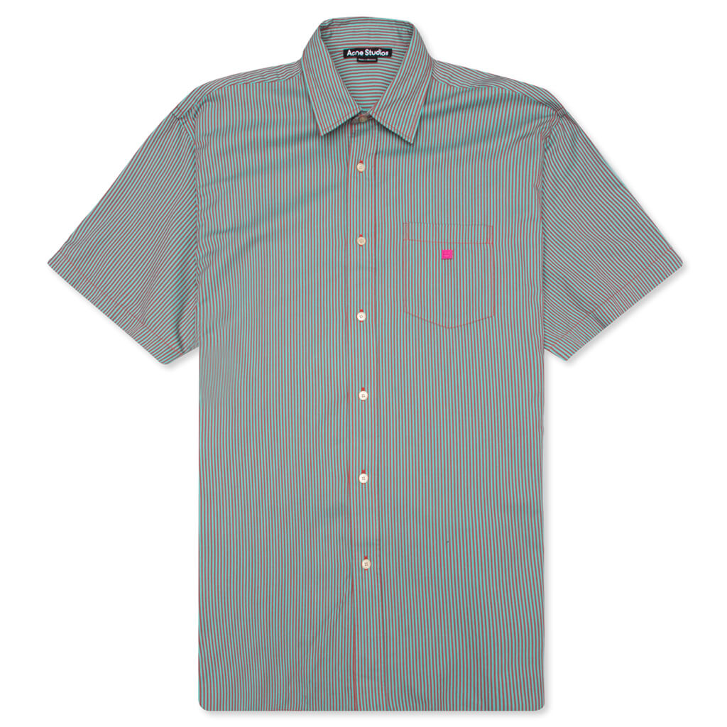 S/S Shirt - Turquoise/Red