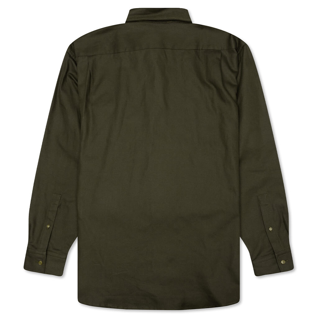 Linen Blend Shirt - Dark Olive