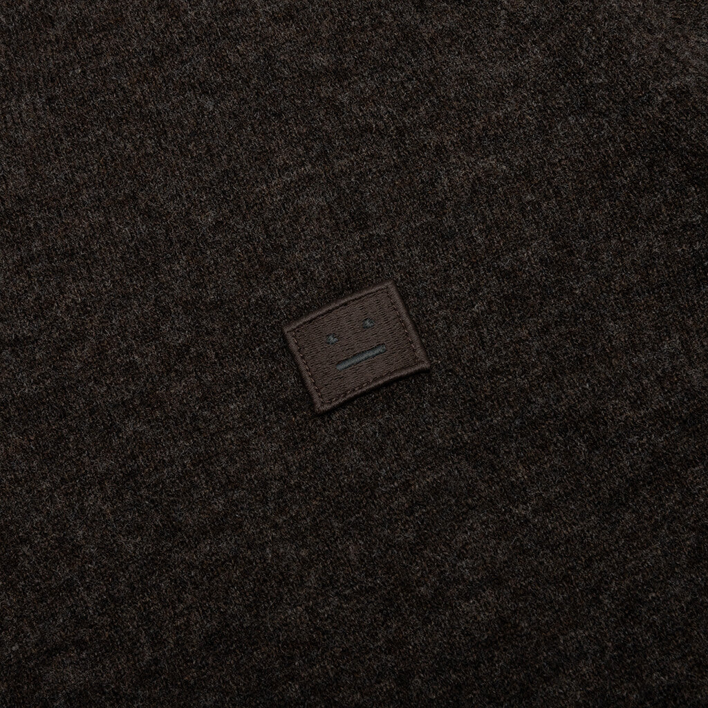 Wool Crew Neck Sweater - Grey/Brown