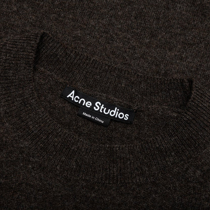 Wool Crew Neck Sweater - Grey/Brown