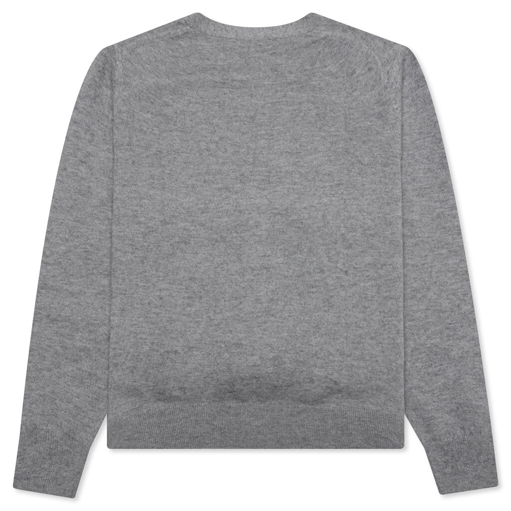 Wool Knit Cardigan - Grey Melange