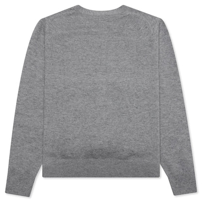 Wool Knit Cardigan - Grey Melange