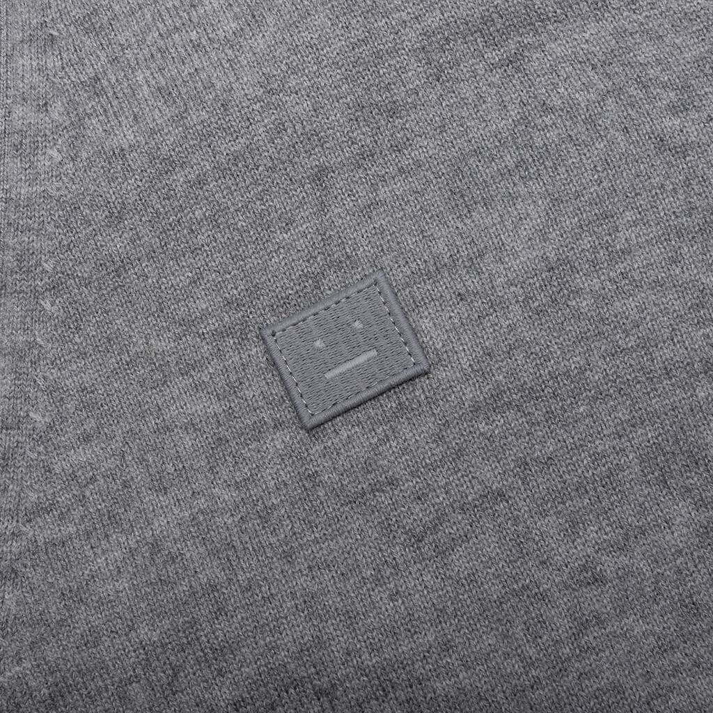 Wool Knit Cardigan - Grey Melange