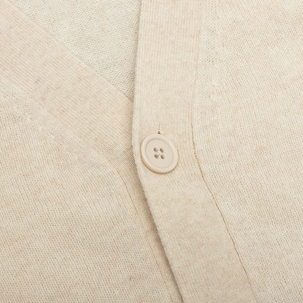 Wool Knit Cardigan - Oatmeal/Melange