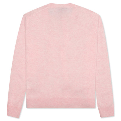 Wool Knit Cardigan - Faded Pink/Melange