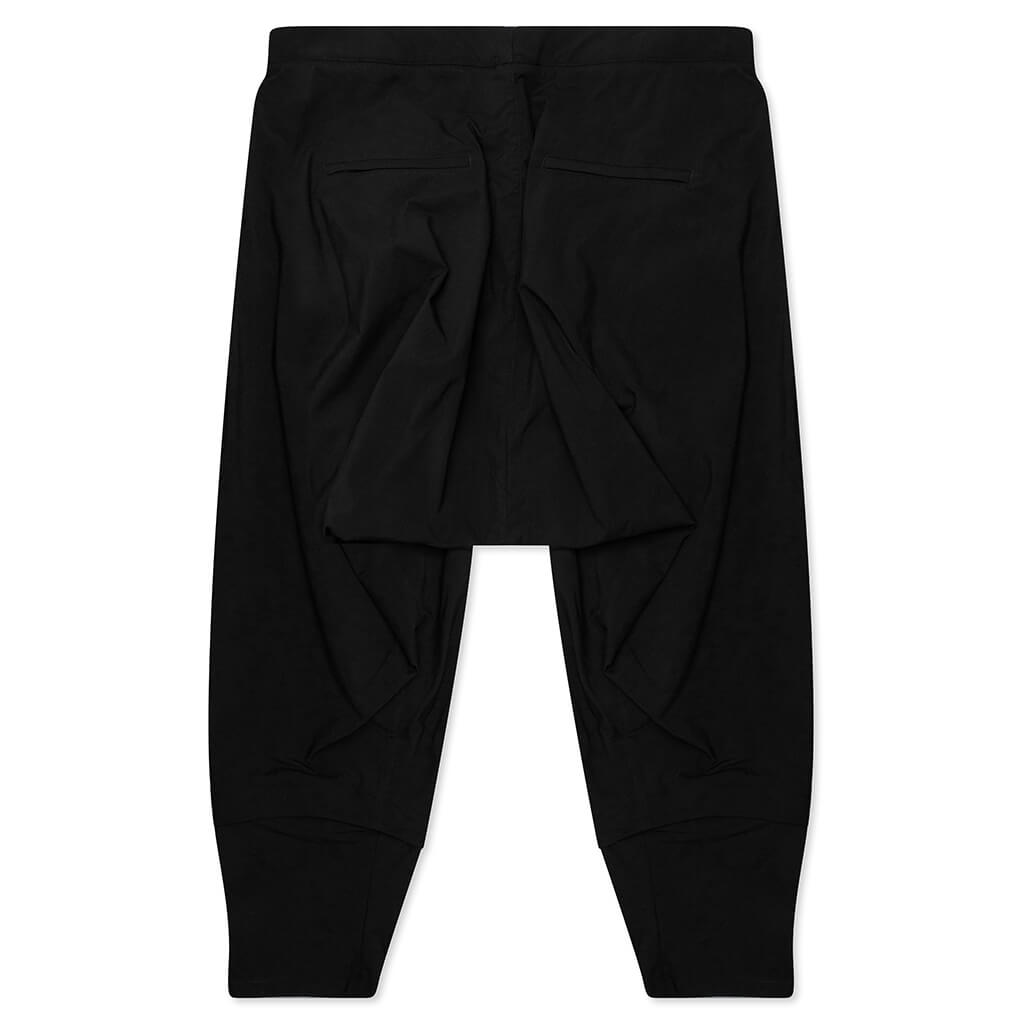 Encapsulated Nylon Ultrawide Drawcord Cargo Trouser - Black