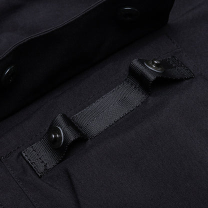 Encapsulated Nylon Ultrawide Drawcord Cargo Trouser - Black