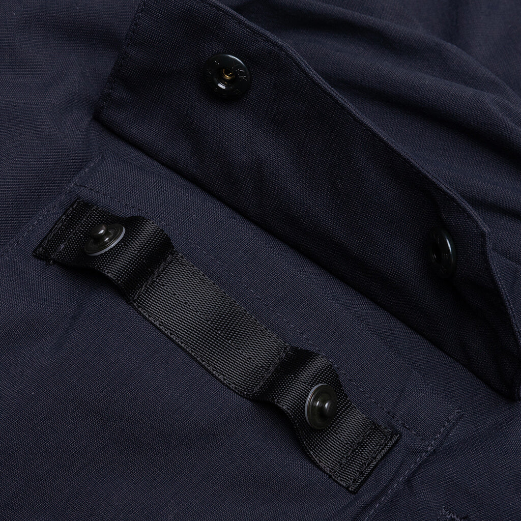 Encapsulated Nylon Ultrawide Drawcord Cargo Trouser - Navy