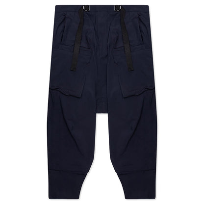 Encapsulated Nylon Ultrawide Drawcord Cargo Trouser - Navy