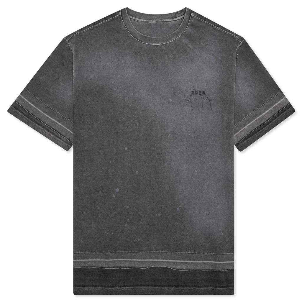 Needle Logo Layered T-Shirt - Charcoal