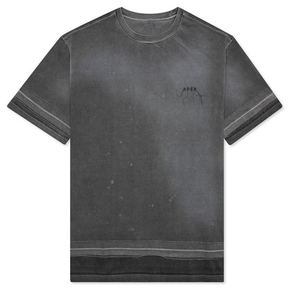 Needle Logo Layered T-Shirt - Charcoal