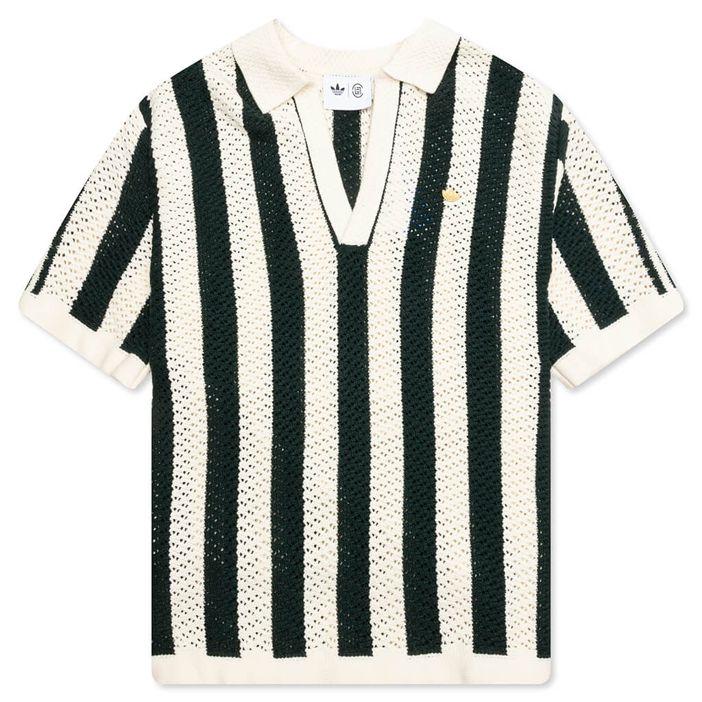 Adidas Originals x CLOT Knit Polo by Edison Chen - Green Night/Cream White