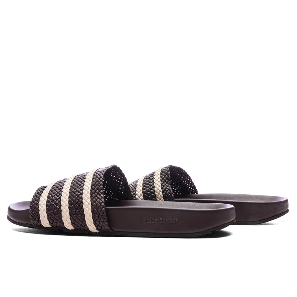 Adidas Originals x Wales Bonner Adilette - Dark Brown/Wonder White/Night Brown