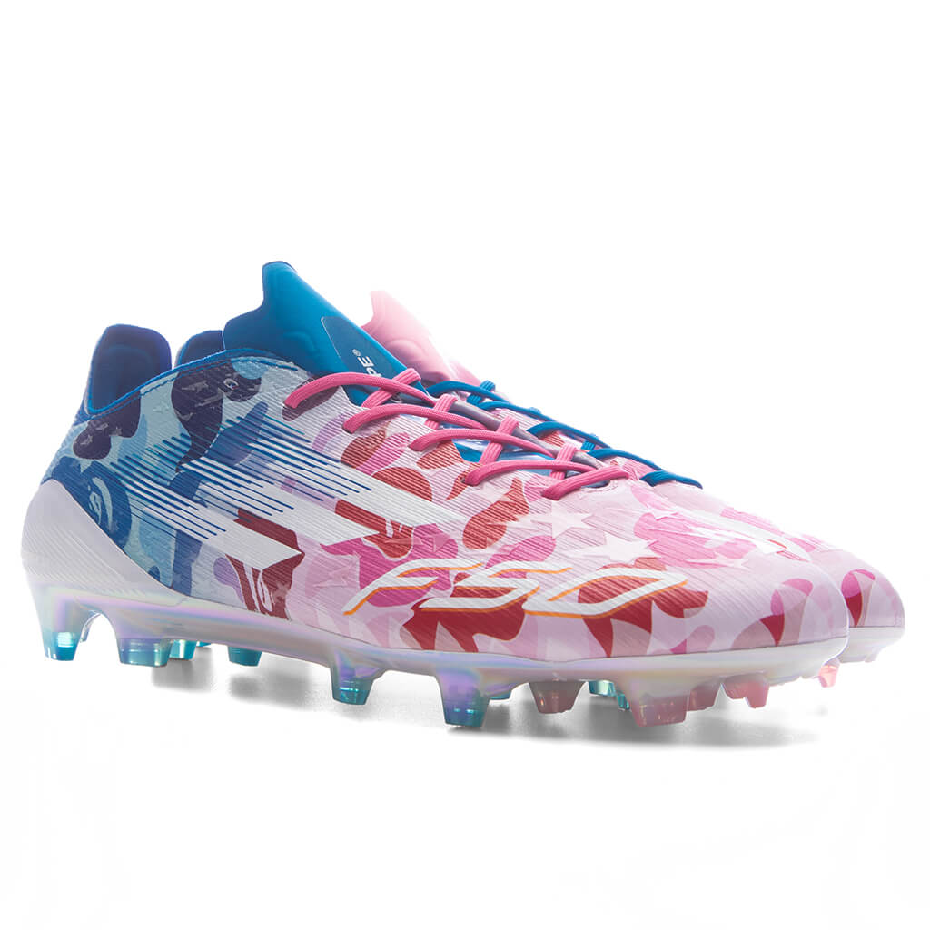 Adidas x BAPE F50 Elite Firm Ground Cleats - Clear Pink/Cloud White/Icey Blue